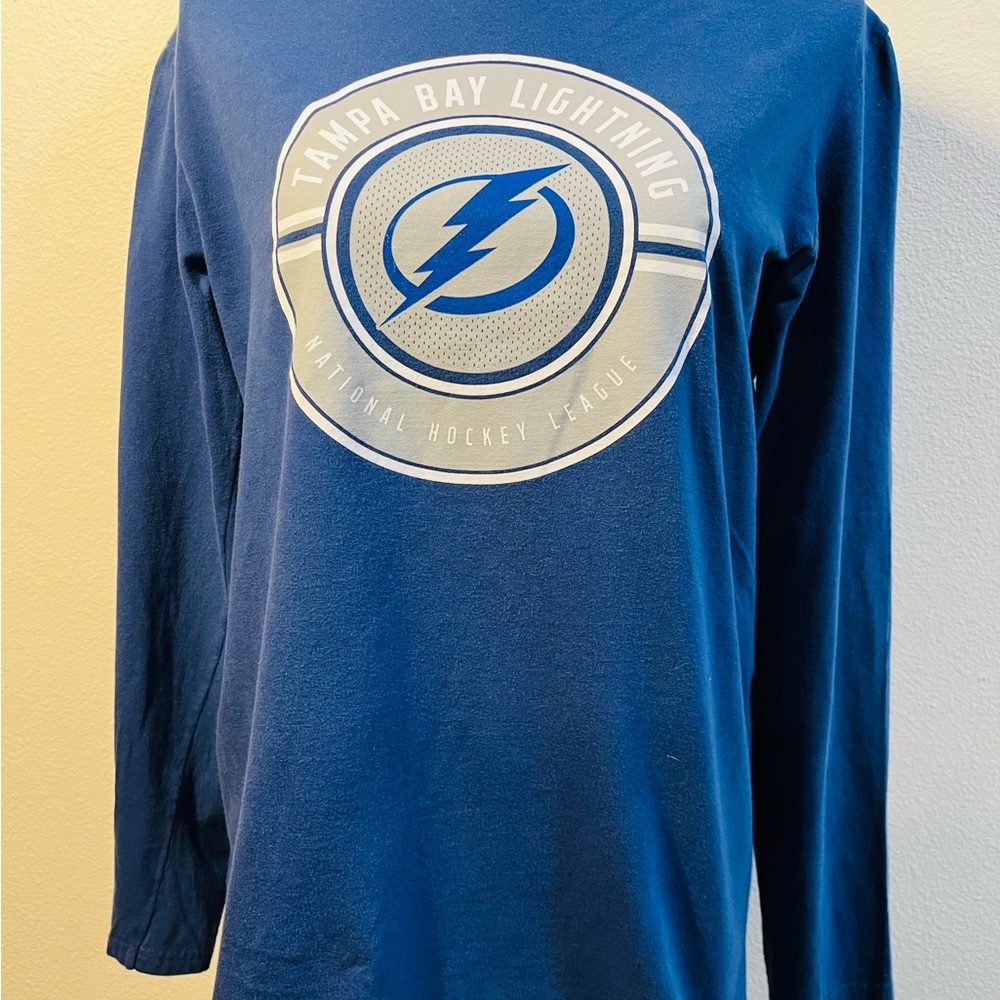 NHL Tampa Bay Lightning Navy Blue Logo Long Sleeve Tee